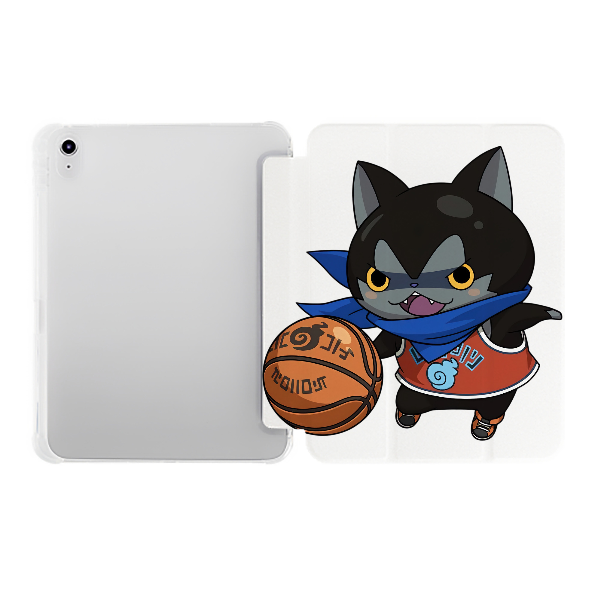 （画像用） 妖怪ウォッチ Yo-kai Watch IPad ケース ペン収納付き 三つ折りスタンド PUレザー×シリコン 対応機種9.5/10.5/10.9インチ